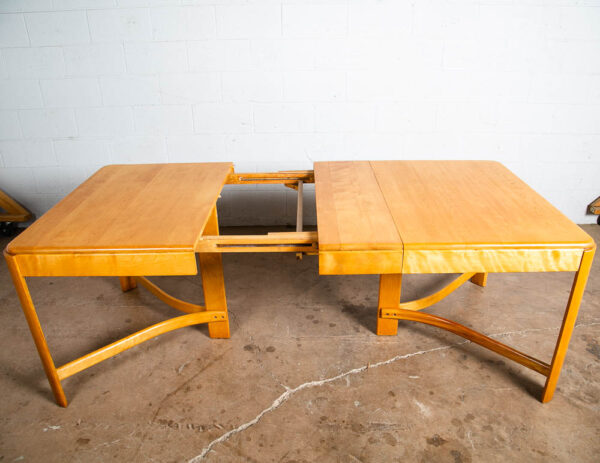 Mid Century Modern Dining Table Solid Maple Gilbert Rohde Heywood Wakefield Leaf - Image 6