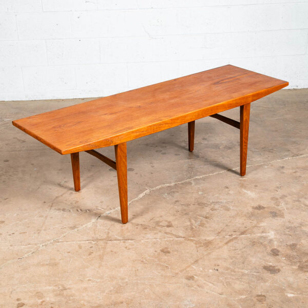 Mid Century Danish Modern Coffee Table Mobler Surfboard Teak Denmark Refinished - Image 2