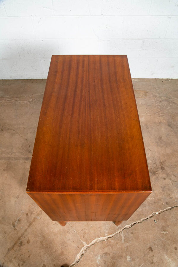 Mid Century Danish Modern Dresser Chest of Drawers 3 Brass Vintage Mahogany NM - Image 8