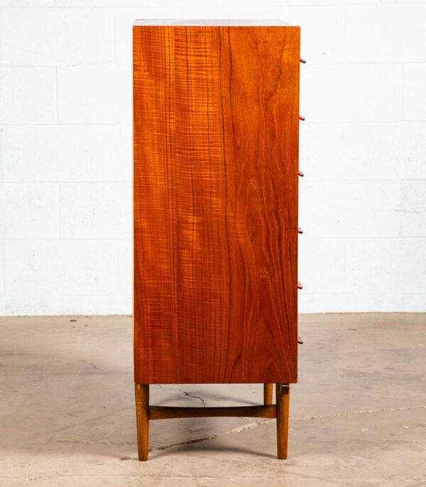 Mid Century Danish Modern Highboy Dresser Poul Volther 6 Drawer Denmark Teak Oak - Image 4