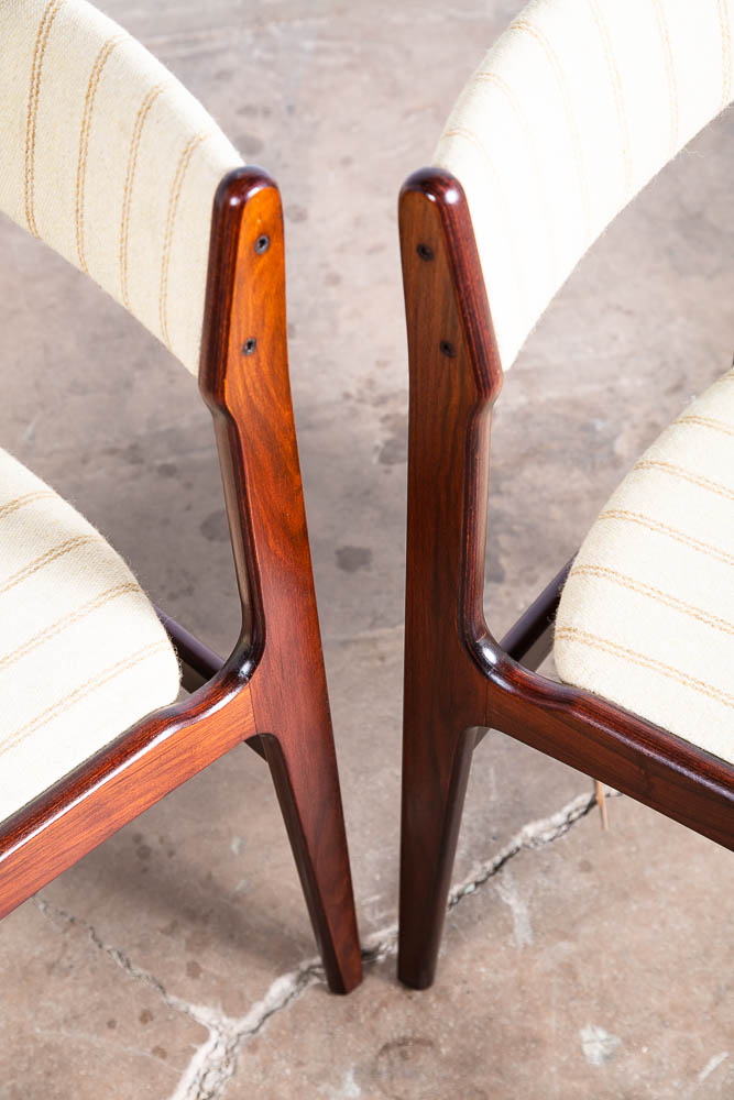 Mid Century Danish Modern Dining Chairs Set 6 Rosewood Erik Buch White Denmark M - Image 10