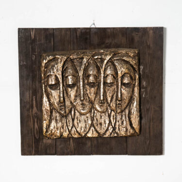 Mid Century Modern Art Brutalist Metal Portrait Vintage Original Mcm Figure Wall