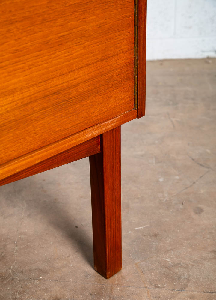 Mid Century Danish Modern Desk Executive Teak Floating 5 Drawer Bookshelf Lock - Image 8