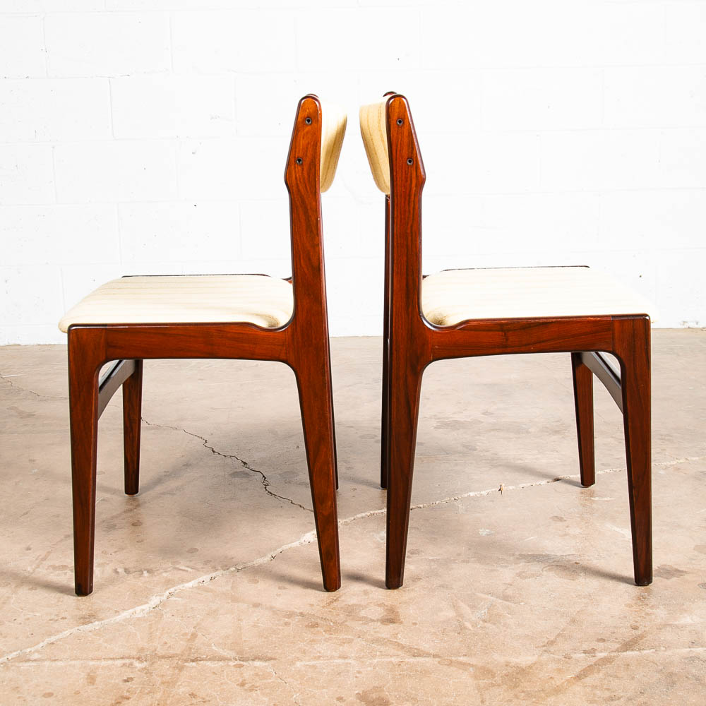 Mid Century Danish Modern Dining Chairs Set 6 Rosewood Erik Buch White Denmark M - Image 5