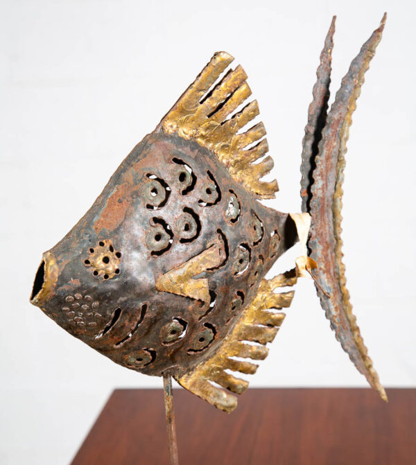 Mid Century Modern Sculpture Original Art Fish Metal Brutalist Folk Studio Emaus - Image 11