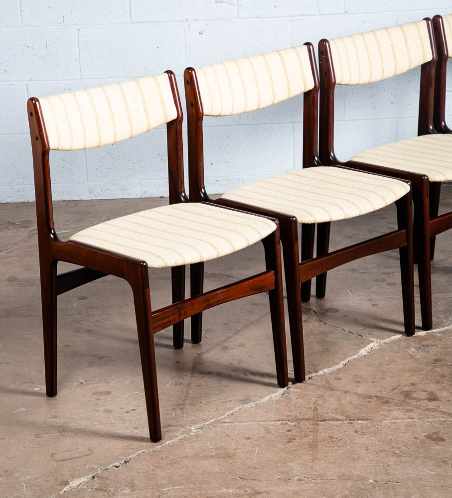 Mid Century Danish Modern Dining Chairs Set 6 Rosewood Erik Buch White Denmark M - Image 7