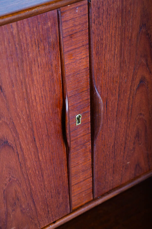 Mid Century Danish Modern Corner Cabinet Teak Bar Gunni Omann Jun Denmark Drawer - Image 9