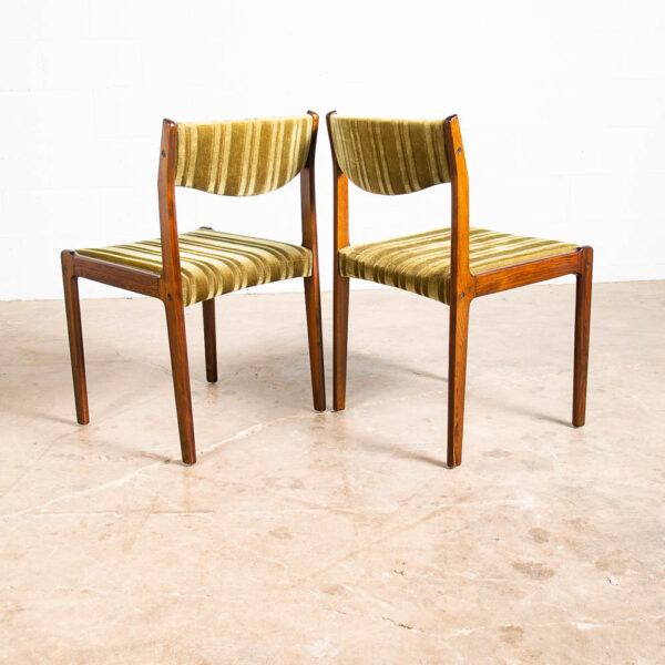 Mid Century Danish Modern Dining Chairs 6 Green Mohair Brazilian Rosewood SAX NM - Image 5