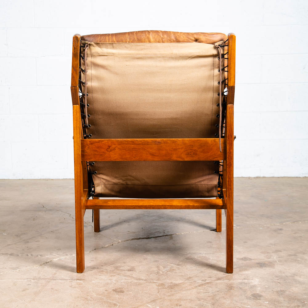 Mid Century Danish Modern Lounge Chair Torbjorn Afdal Hunter Tan Leather Safari - Image 5