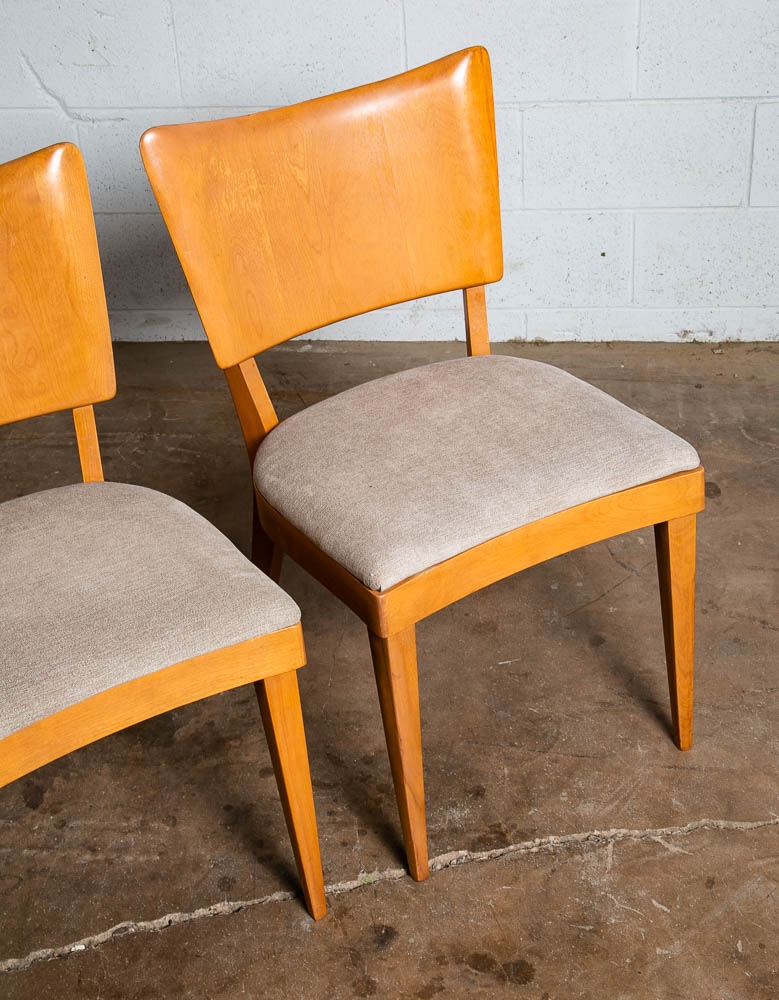 Mid Century Modern Dining Chairs Set 4 Heywood Wakefield Grey Birch Armchairs - Image 4