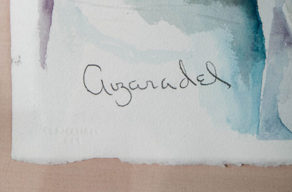 Mid Century Modern Painting Watercolor Original Art Fish Signed Telle Avzaradel - Image 9