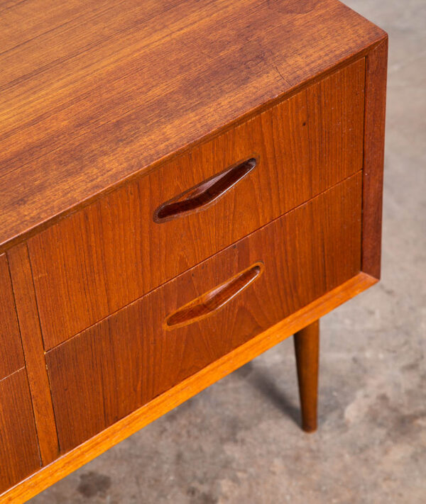 Mid Century Danish Modern Side Table Entryway Chest 4 Drawer Teak Wood End Mcm - Image 9