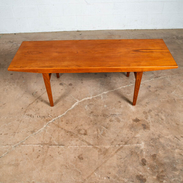 Mid Century Danish Modern Coffee Table Mobler Surfboard Teak Denmark Refinished - Image 3