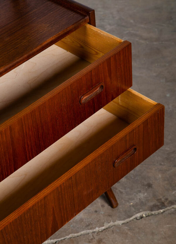 Mid Century Danish Modern Vanity Table Adjustable Mirror Teak 2 Drawers Mcm Wood - Image 11