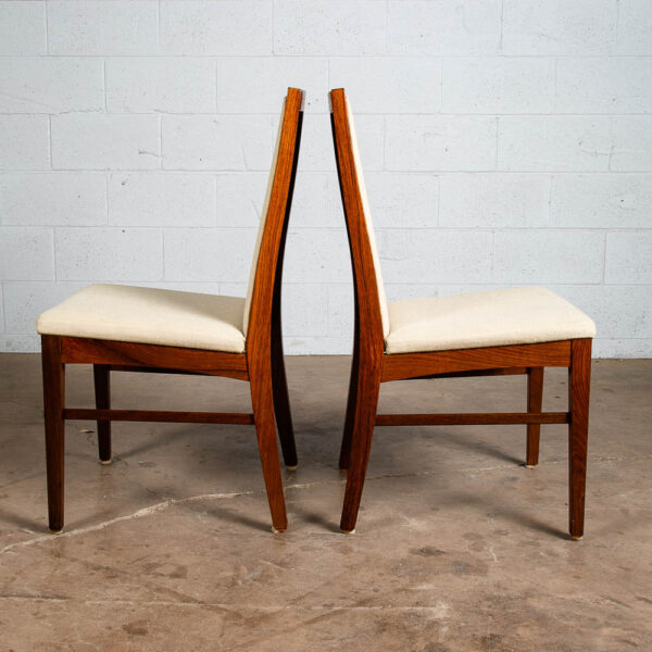 Mid Century Danish Modern Dining Chairs Set 8 White Highback Rosewood Mcm Tweed - Image 8