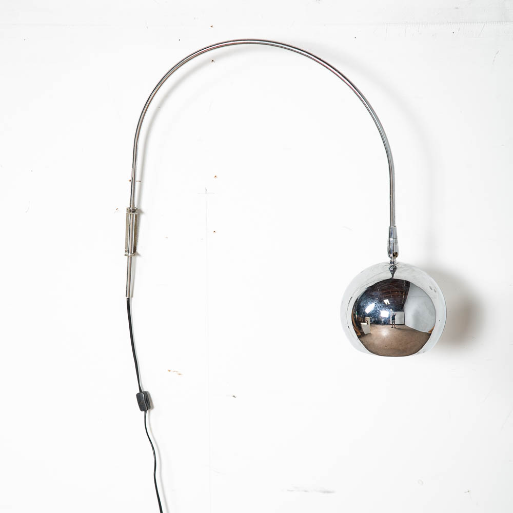 Mid Century Modern Lamp Wall Sconce Swivel Sonneman Orb Brass Metal Chrome Eye - Image 9