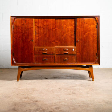 Mid Century Danish Modern Credenza Sideboard Solid Oak Teak 6 Drawers Hutch Mcm