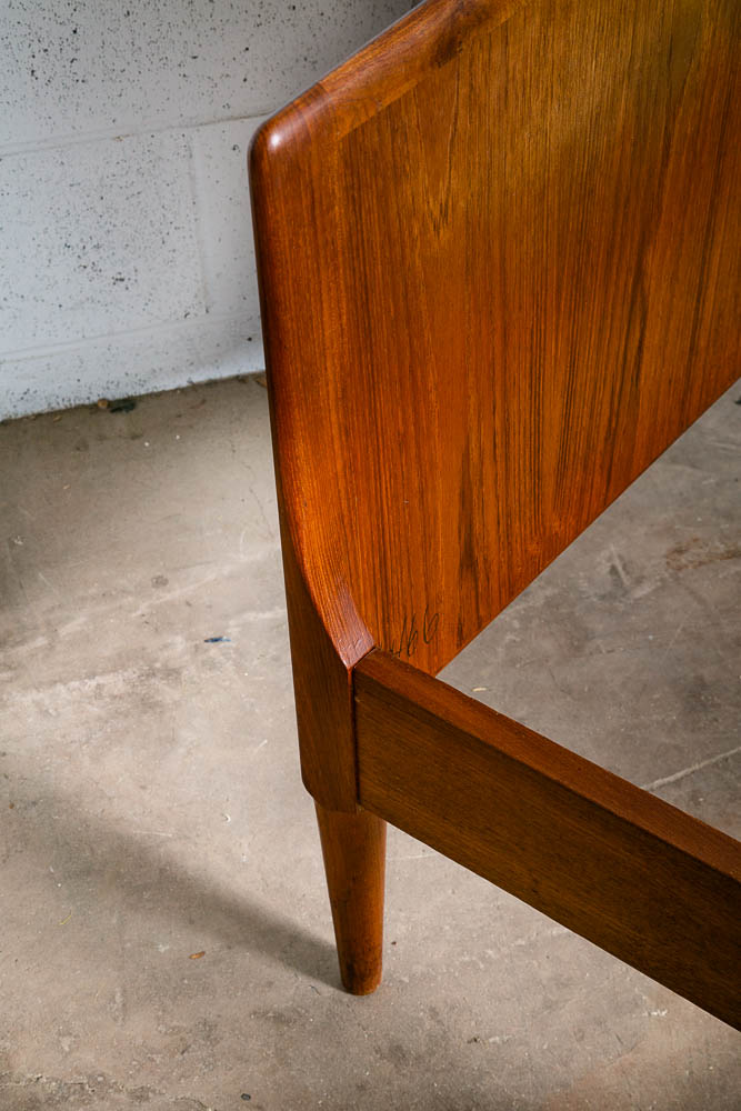 Mid Century Modern Bed Frame Small Single Johannes Norgaard Teak Headboard - Image 7
