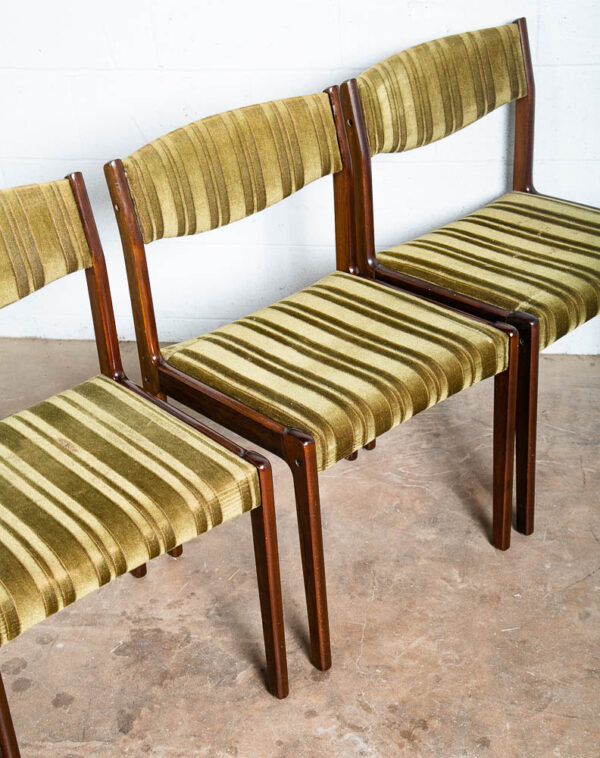Mid Century Danish Modern Dining Chairs 6 Green Mohair Brazilian Rosewood SAX NM - Image 11