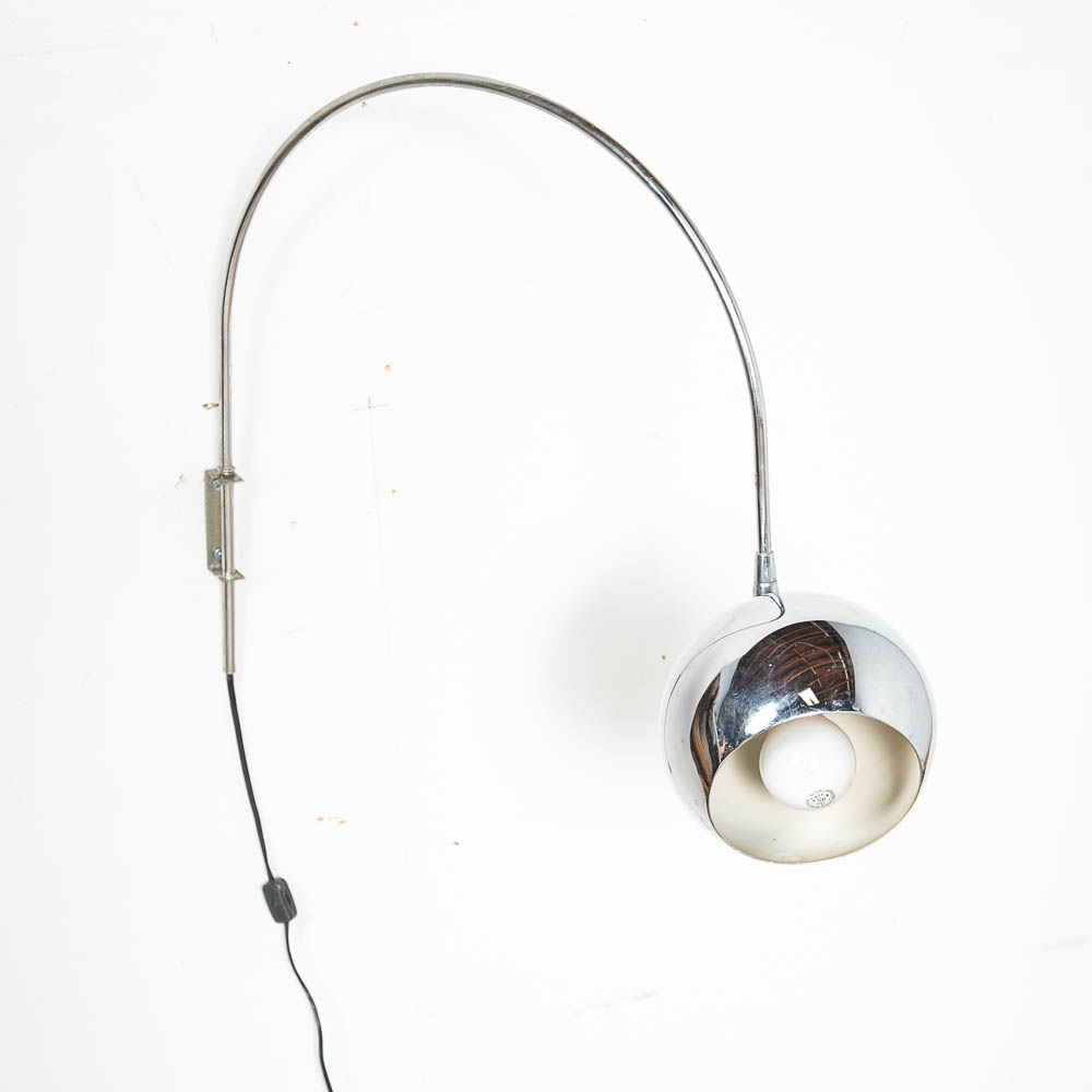 Mid Century Modern Lamp Wall Sconce Swivel Sonneman Orb Brass Metal Chrome Eye - Image 2
