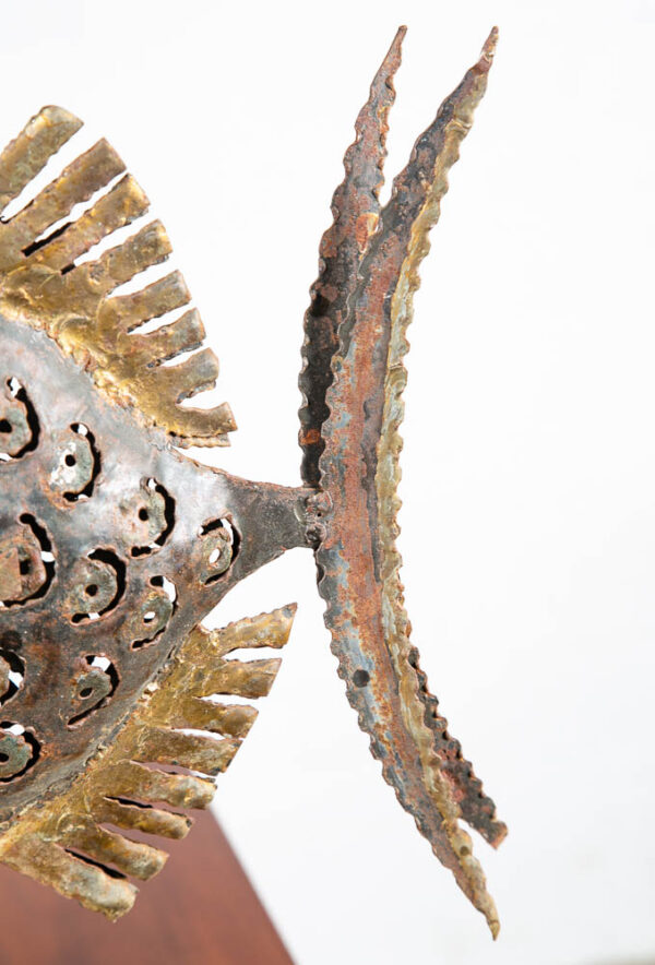 Mid Century Modern Sculpture Original Art Fish Metal Brutalist Folk Studio Emaus - Image 6