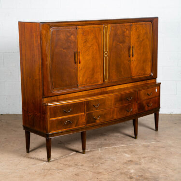 Mid Century Danish Modern Credenza Teak Sideboard Locking Drawers Cabinet Walnut