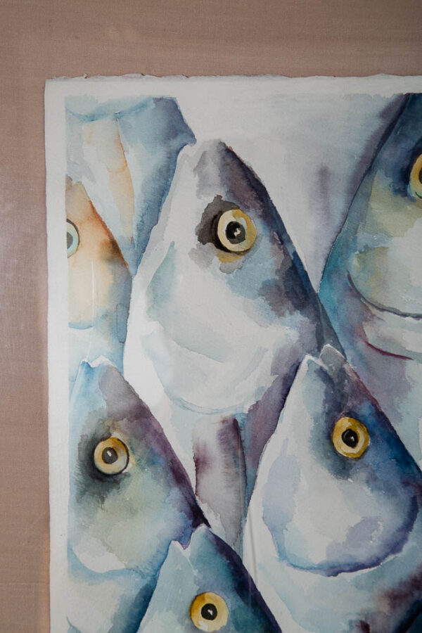 Mid Century Modern Painting Watercolor Original Art Fish Signed Telle Avzaradel - Image 12