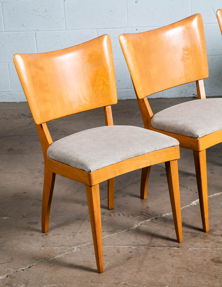 Mid Century Modern Dining Chairs Set 4 Heywood Wakefield Grey Birch Armchairs - Image 6