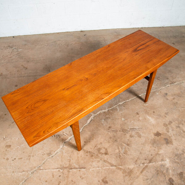 Mid Century Danish Modern Coffee Table Mobler Surfboard Teak Denmark Refinished