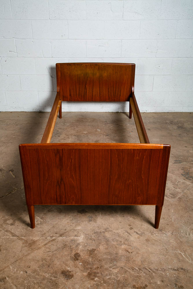Mid Century Modern Bed Frame Small Single Johannes Norgaard Teak Headboard - Image 2