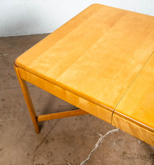 Mid Century Modern Dining Table Solid Maple Gilbert Rohde Heywood Wakefield Leaf - Image 10