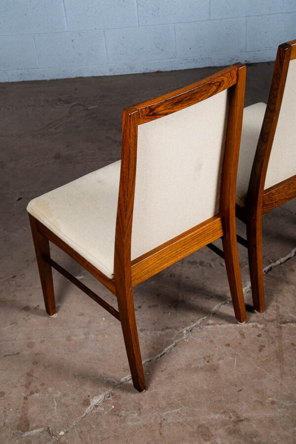 Mid Century Danish Modern Dining Chairs Set 8 White Highback Rosewood Mcm Tweed - Image 5