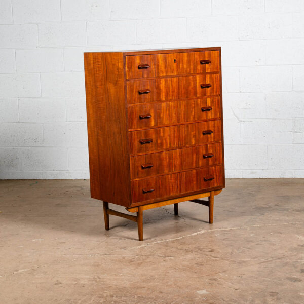 Mid Century Danish Modern Highboy Dresser Poul Volther 6 Drawer Denmark Teak Oak - Image 10
