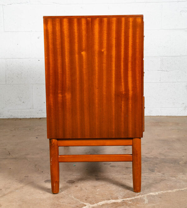 Mid Century Danish Modern Dresser Chest of Drawers 3 Brass Vintage Mahogany NM - Image 10