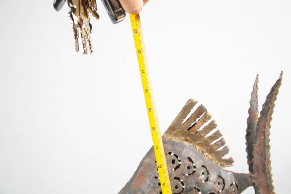 Mid Century Modern Sculpture Original Art Fish Metal Brutalist Folk Studio Emaus - Image 9
