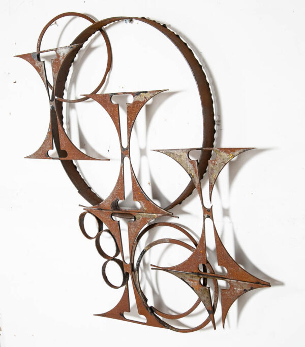 Mid Century Modern Sculpture Art Wall Relief Metal Original Vintage - Image 3