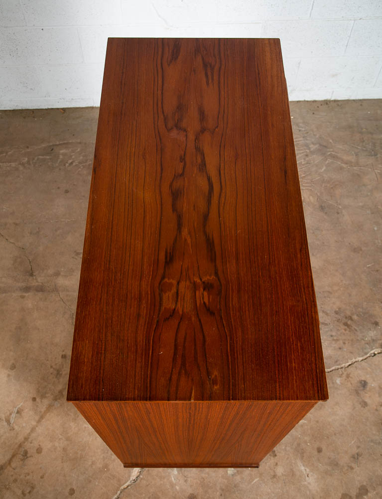 Mid Century Danish Modern Highboy Dresser 5 Drawer Teak Handles Denmark Tall Mcm - Image 5