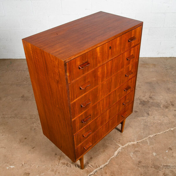 Mid Century Danish Modern Highboy Dresser Poul Volther 6 Drawer Denmark Teak Oak - Image 12