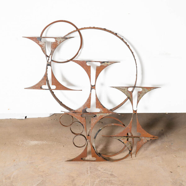Mid Century Modern Sculpture Art Wall Relief Metal Original Vintage - Image 7