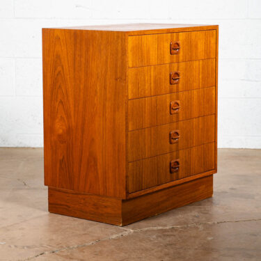 Mid Century Danish Modern Chest of Drawers Dresser Teak 5 Drawer Vintage Small