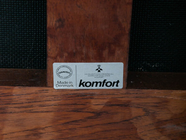 Mid Century Danish Modern Settee Sofa Komfort Tan Leather Denmark 2 Seat Teak VG - Image 12