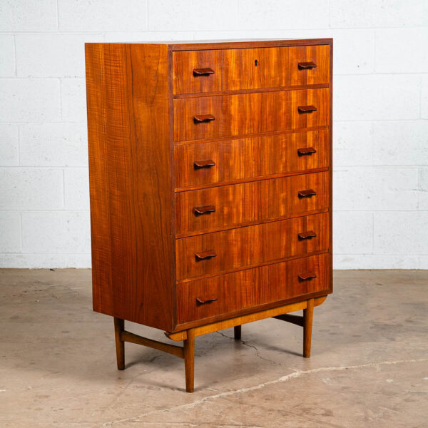 Mid Century Danish Modern Highboy Dresser Poul Volther 6 Drawer Denmark Teak Oak