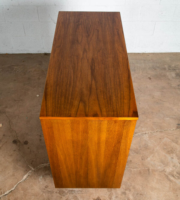 Mid Century Modern Dresser Highboy Walnut 5 Drawer Wood Brass Handle Dixie Mcm - Image 4
