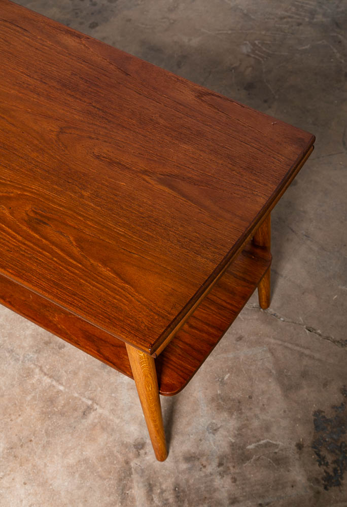 Mid Century Danish Modern Coffee Table Teak Extension Draw Leafs Mcm Shelf Oak - Image 8