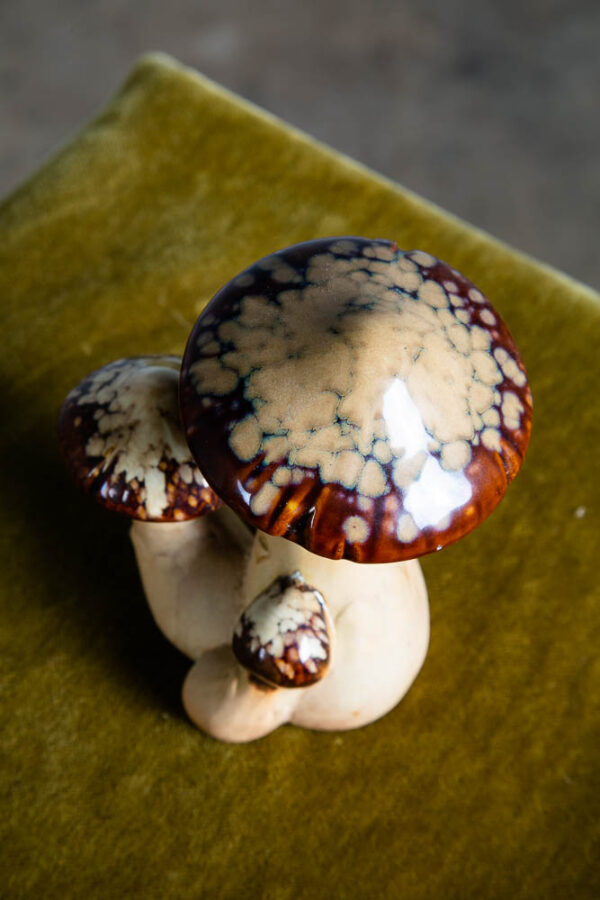 Mid Century Modern Ceramic Mushroom Brown Vintage Tan Groovy 70s Psychedelic - Image 4