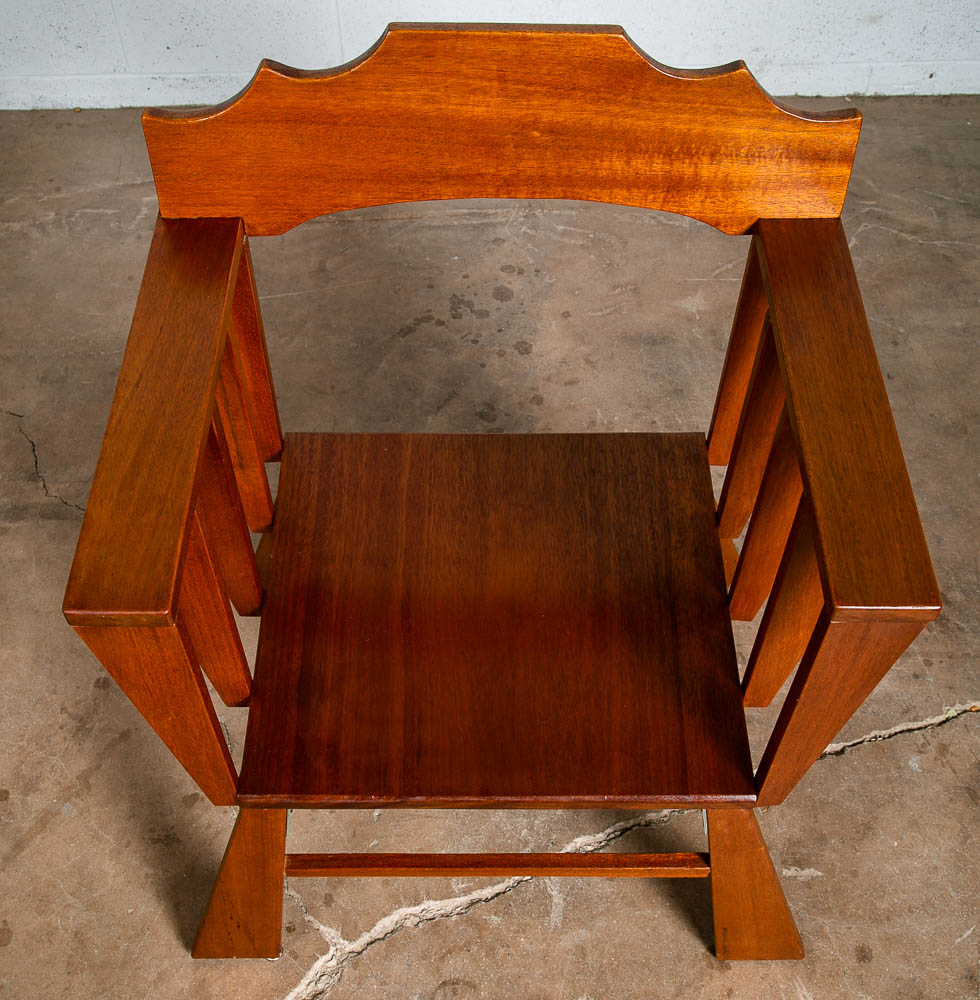 Mid Century Modern Dining Chairs Set of 8 Solid Mahogany Armchair Bauhaus Studio - Image 7