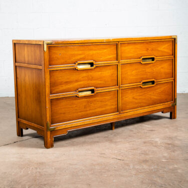 Mid Century Modern Credenza Dresser 6 Drawer Walnut Vintage Mcm Drexel Compass
