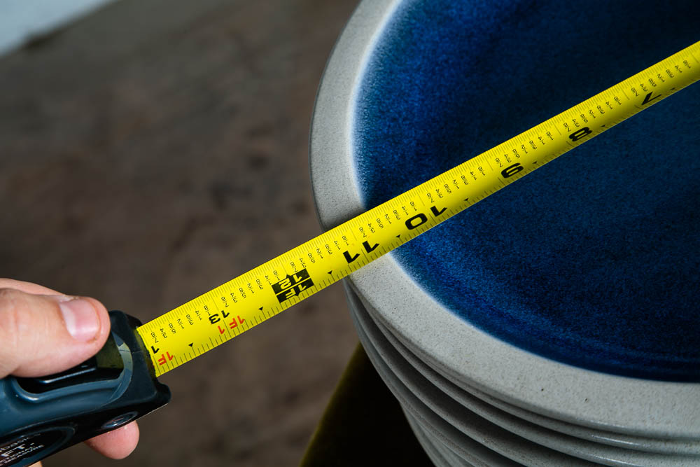 Mid Century Modern 15 Plate Set Ceramics Edith Heath Dinner Blue Rim Moonstone - Image 10