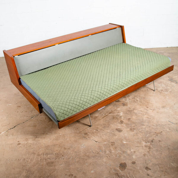 Mid Century Danish Modern Daybed Sofa Hans Wegner Getema GE77 Teak Denmark Blue - Image 7