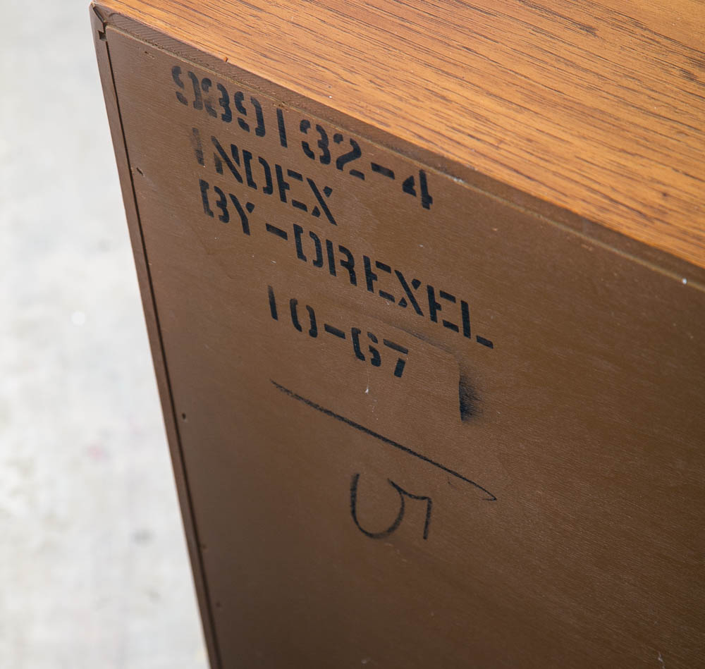 Mid Century Modern Dresser Credenza 9 Drawer Drexel Index Walnut Vintage Black - Image 6